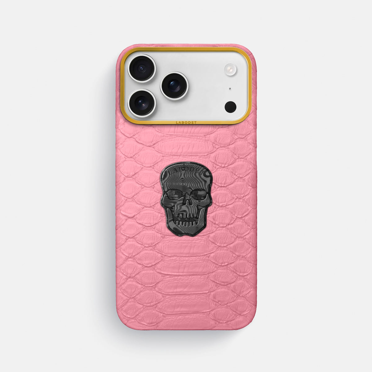 Classic Case With Carbon Skull For iPhone 18 Pro Max In Python -1 | Pink-Gold