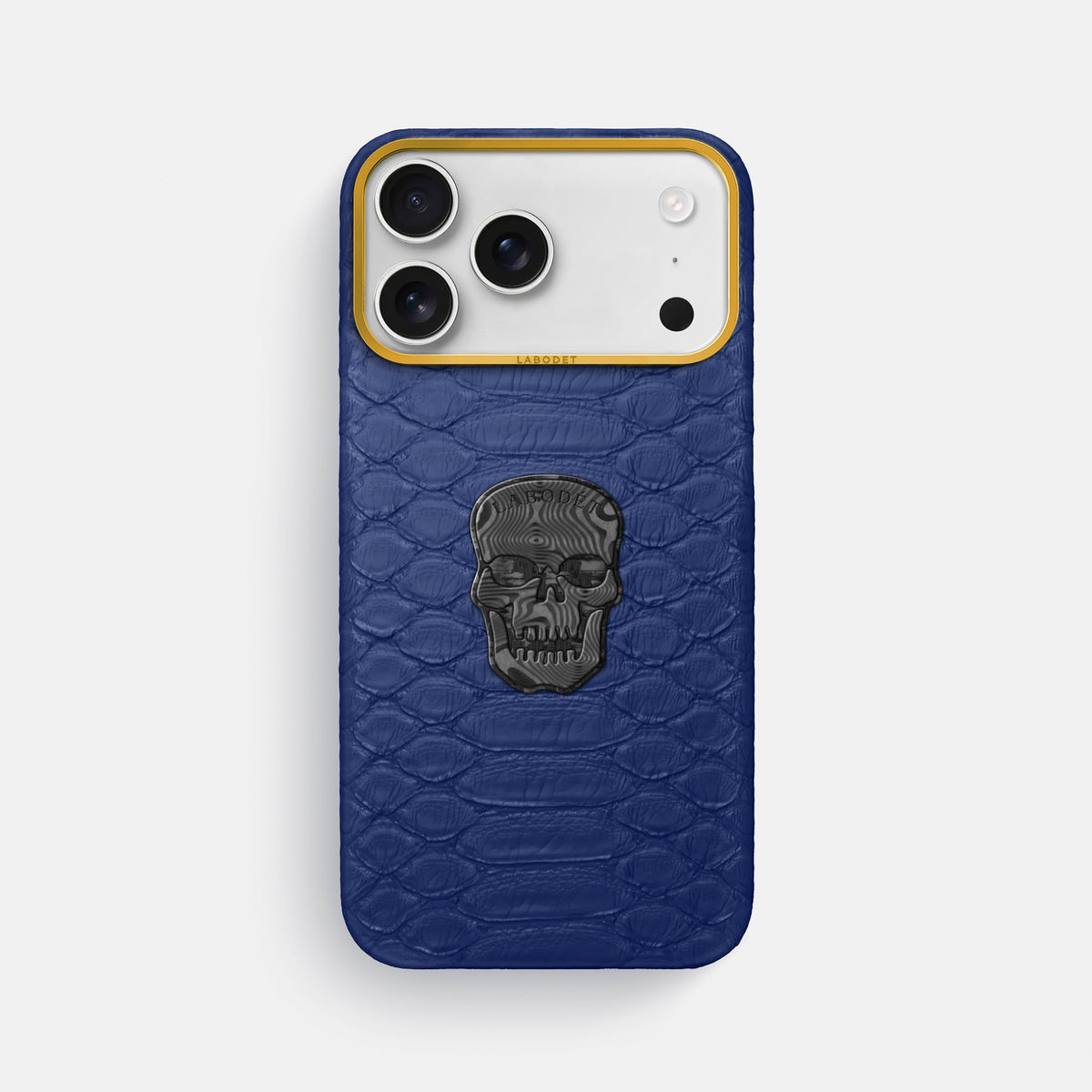Classic Case With Carbon Skull For iPhone 18 Pro Max In Python -1 | Royal-Blue-Gold