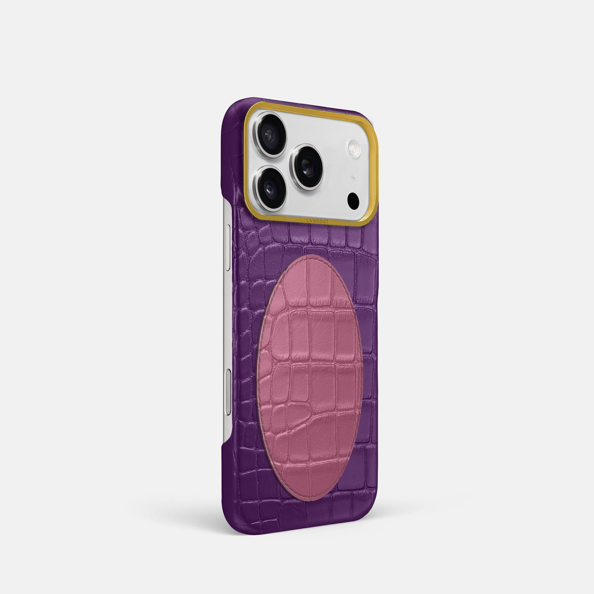 Classic Case With Oval For iPhone 17 Pro In Alligator -2 | Purple-Gold