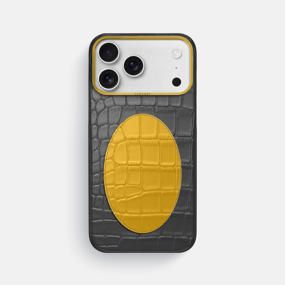 Classic Case With Oval For iPhone 17 Pro Max In Alligator -1 | Grey-Gold
