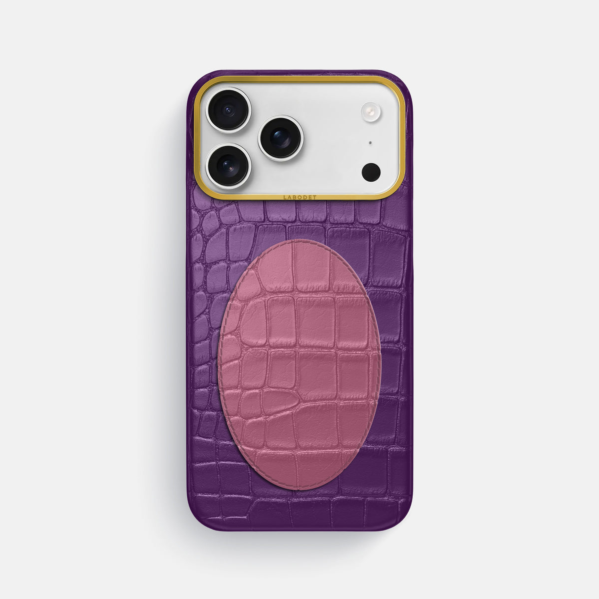 Classic Case With Oval For iPhone 17 Pro Max In Alligator -1 | Purple-Gold