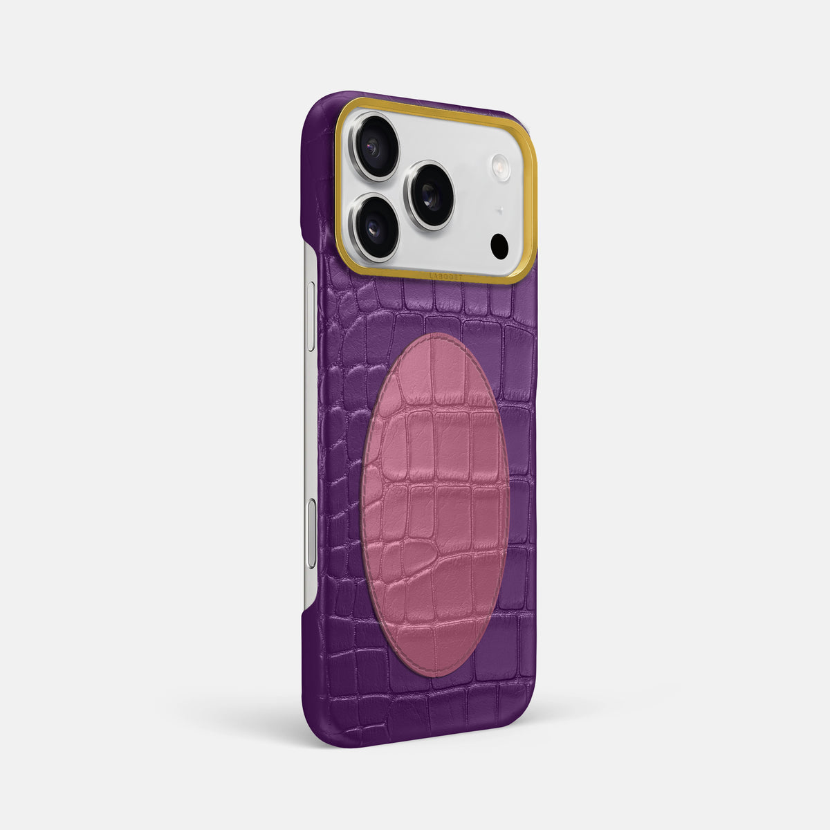 Classic Case With Oval For iPhone 17 Pro Max In Alligator -2 | Purple-Gold