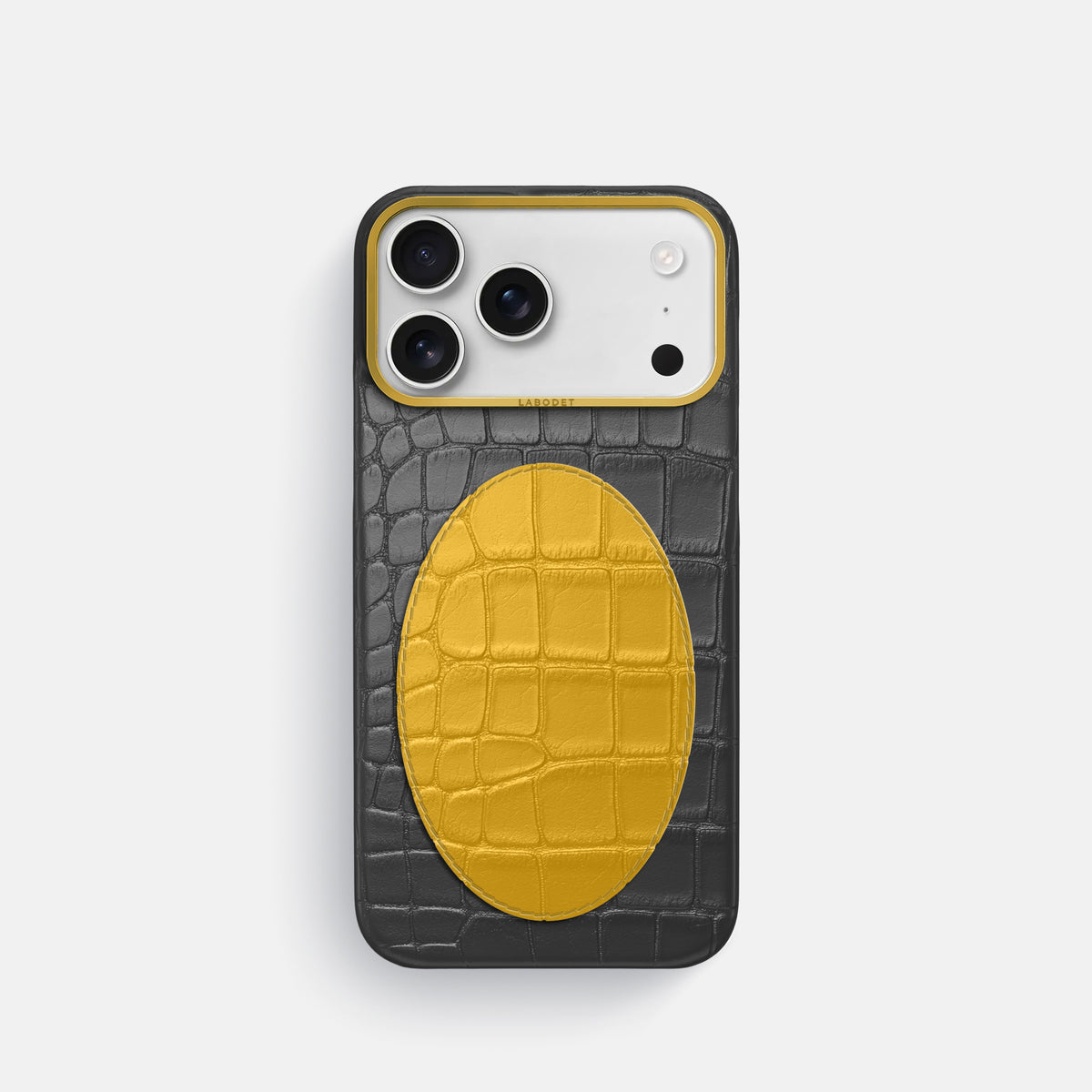 Classic Case With Oval For iPhone 18 Pro In Alligator -1 | Grey-Gold