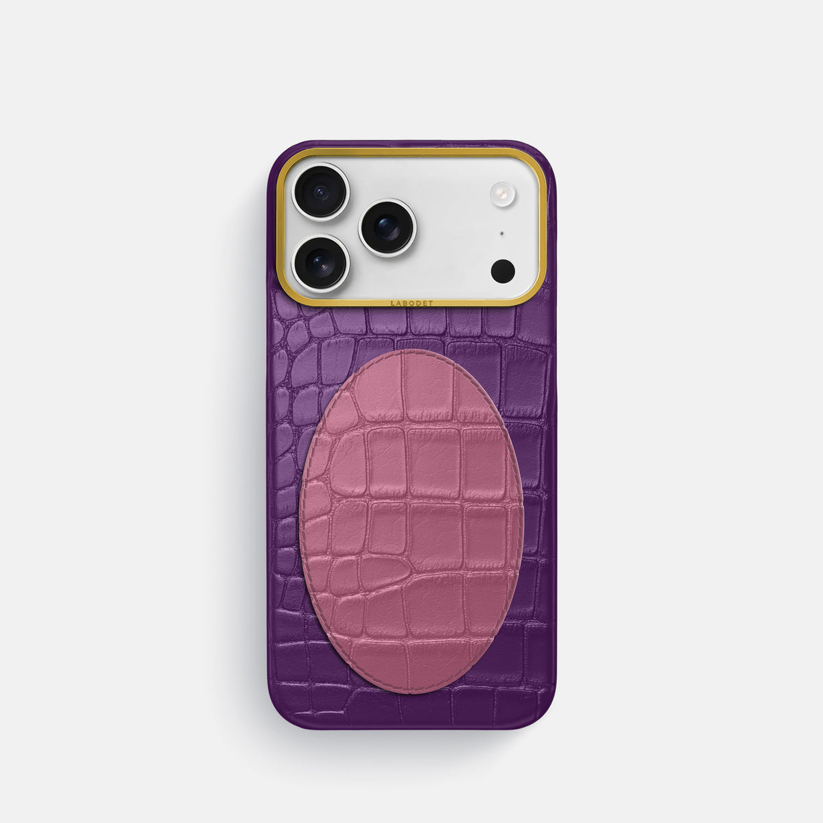 Classic Case With Oval For iPhone 18 Pro In Alligator -1 | Purple-Gold