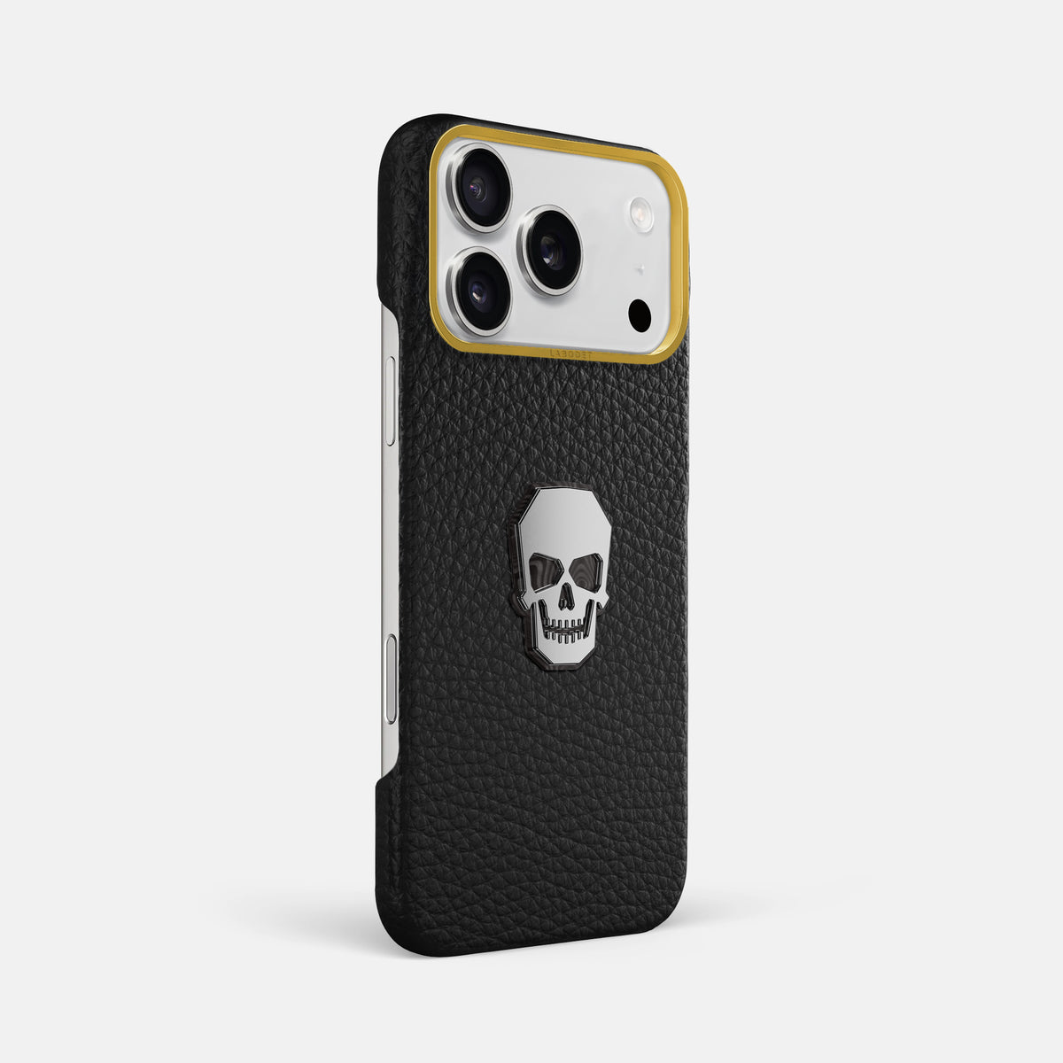 Classic Case With Titanium Skull For iPhone 17 Pro Max In Calf -2 | Black-Gold