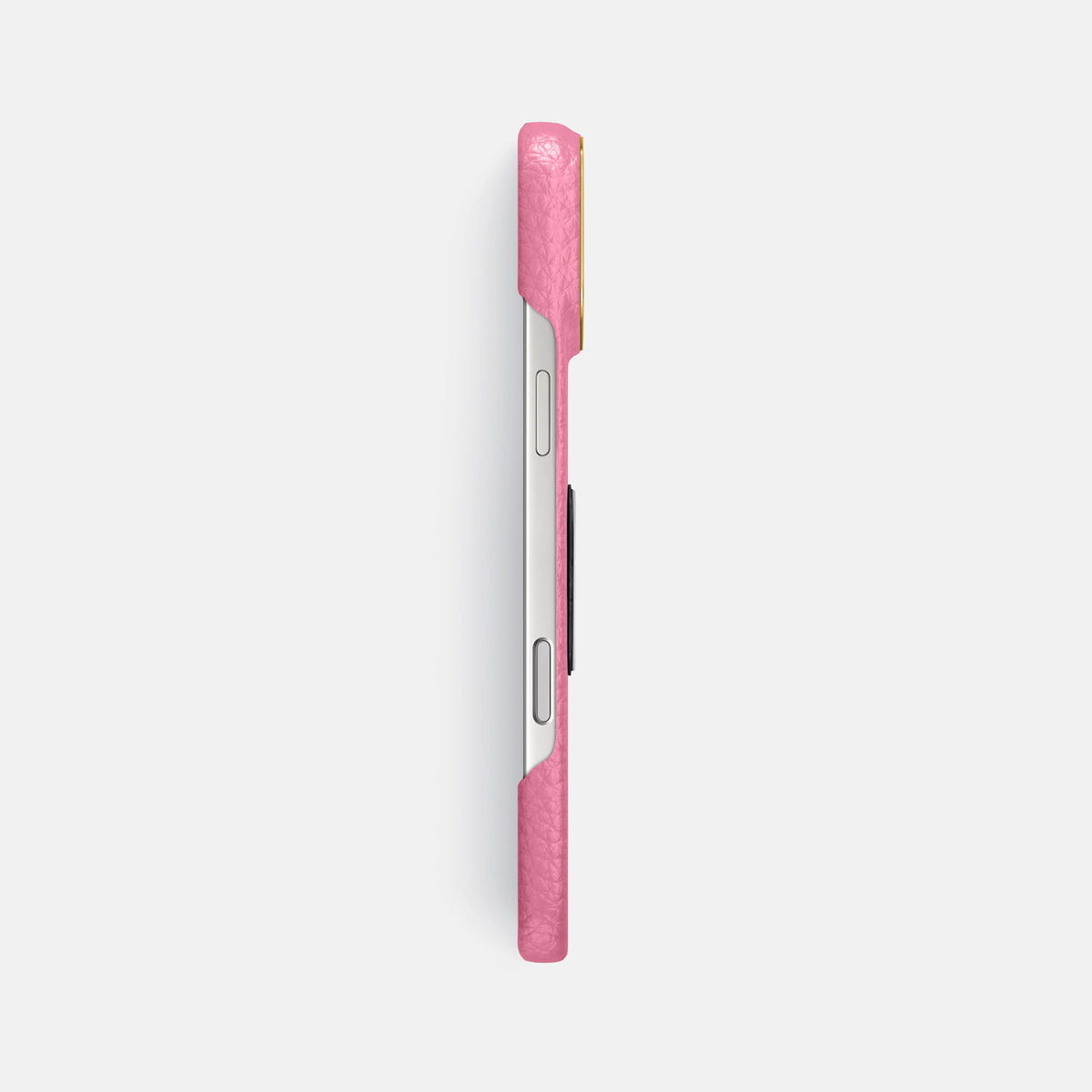 Classic Case With Titanium Skull For iPhone 17 Pro Max In Calf -3 | Pink-Gold