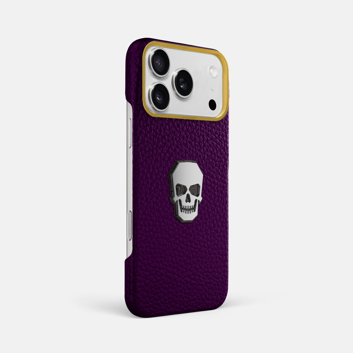 Classic Case With Titanium Skull For iPhone 17 Pro Max In Calf -2 | Violet-Gold