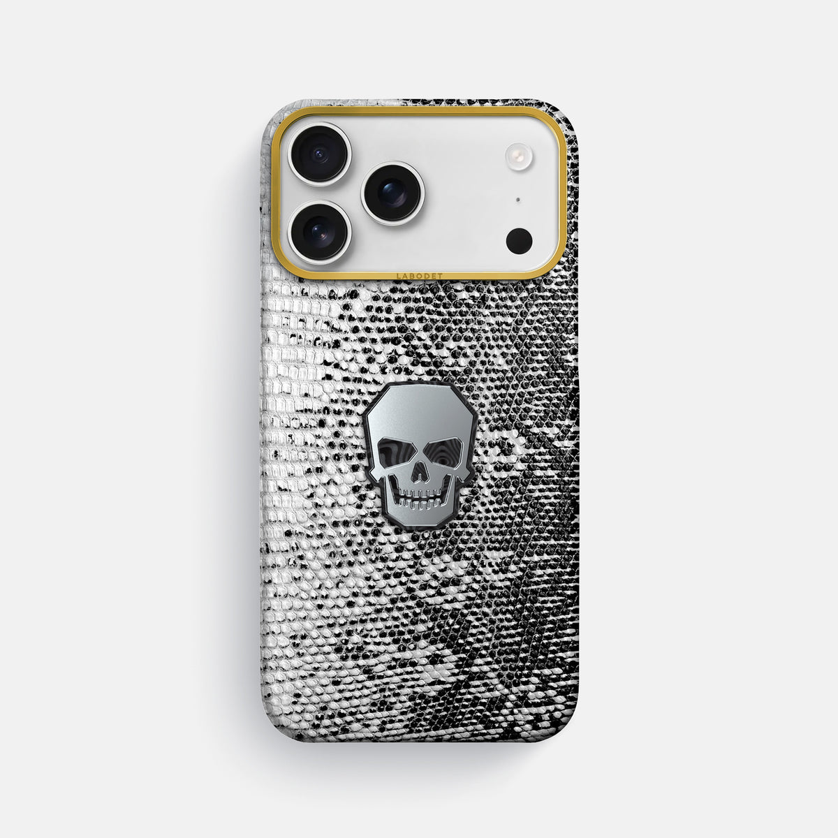 Classic Case With Titanium Skull For iPhone 17 Pro Max In Himalayan Lizard -1 | Dark-Gold