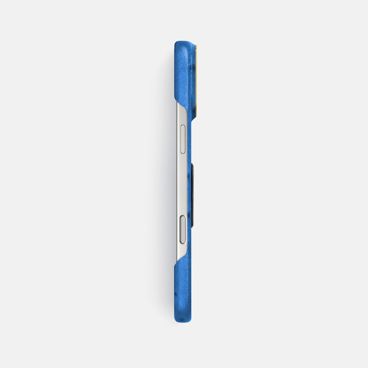 Classic Case With Titanium Skull For iPhone 17 Pro Max In Ostrich -3 | Royal-Blue-Gold