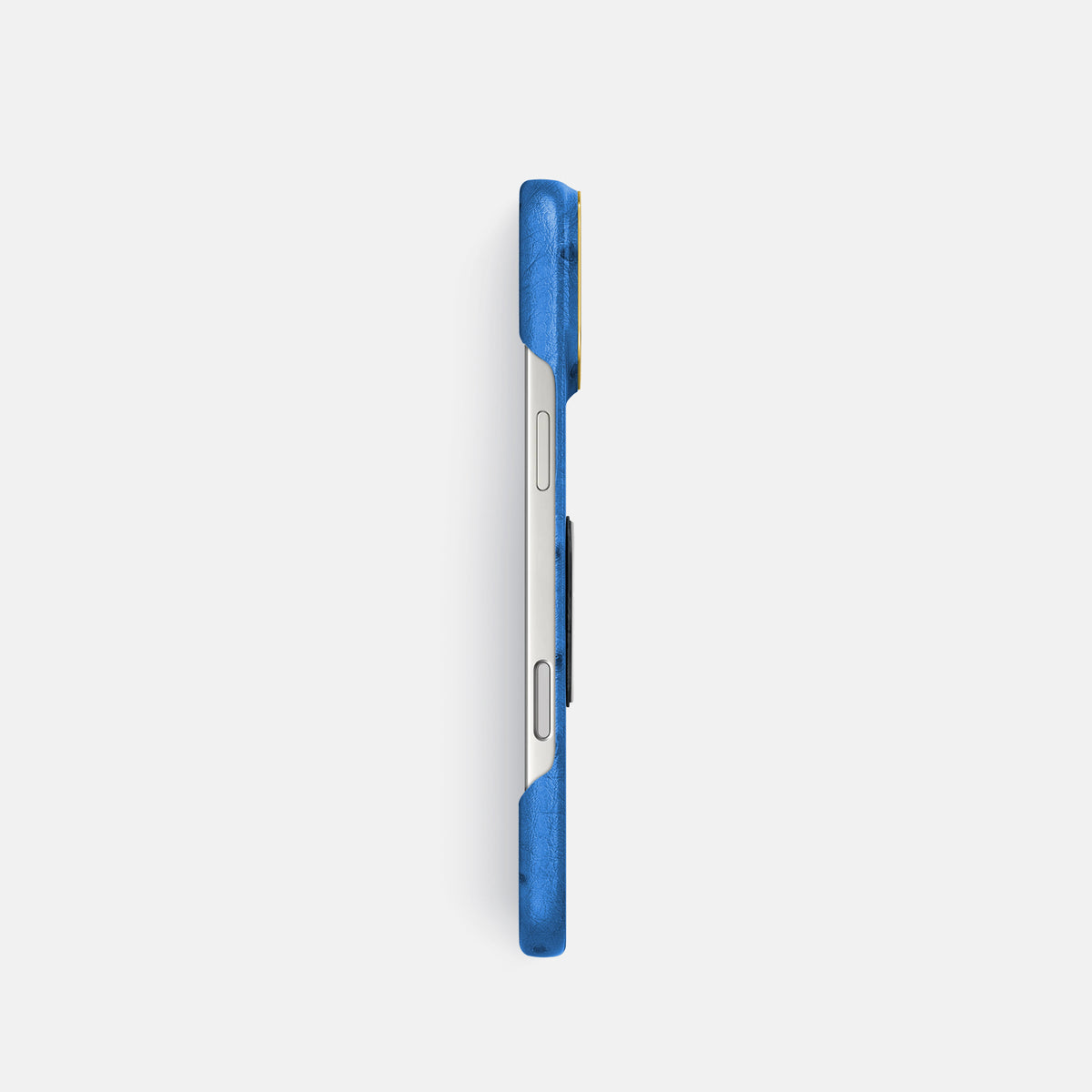 Classic Case With Titanium Skull For iPhone 17 Pro In Ostrich -3 | Royal-Blue-Gold