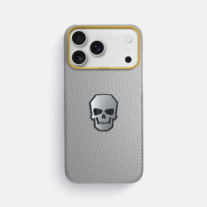 Classic Case With Titanium Skull For iPhone 18 Pro Max In Calf -1 | Nuage-Gold