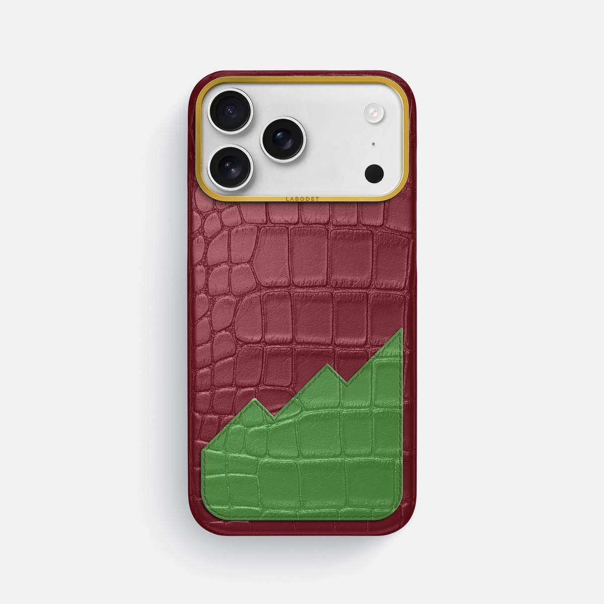 Classic Case With UpOnly For iPhone 18 Pro Max In Alligator -1 | Burgundy-Gold