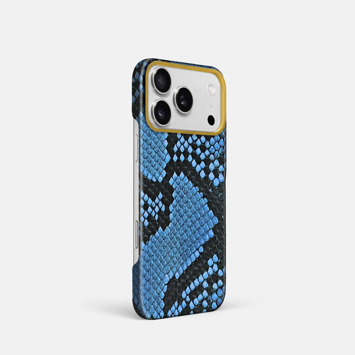 Classic Case For iPhone 17 Pro In Deluxe Python -2 | Blue-Jeans-Gold
