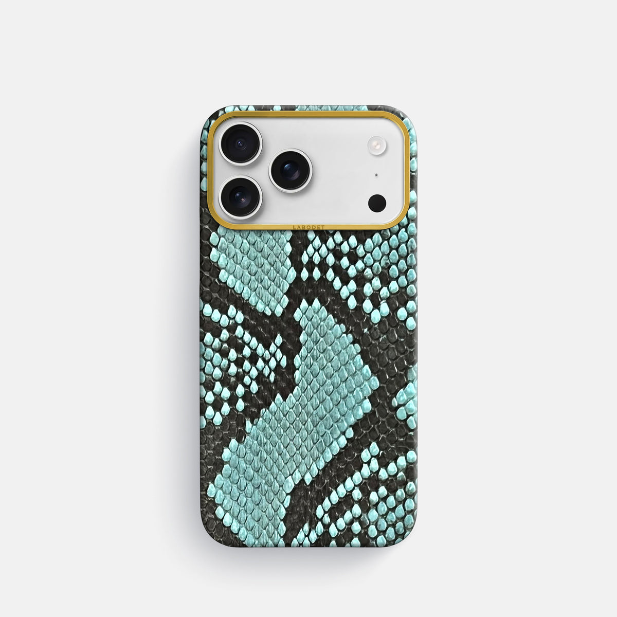 Classic Case For iPhone 17 Pro In Deluxe Python -1 | Blue-Lagoon-Gold