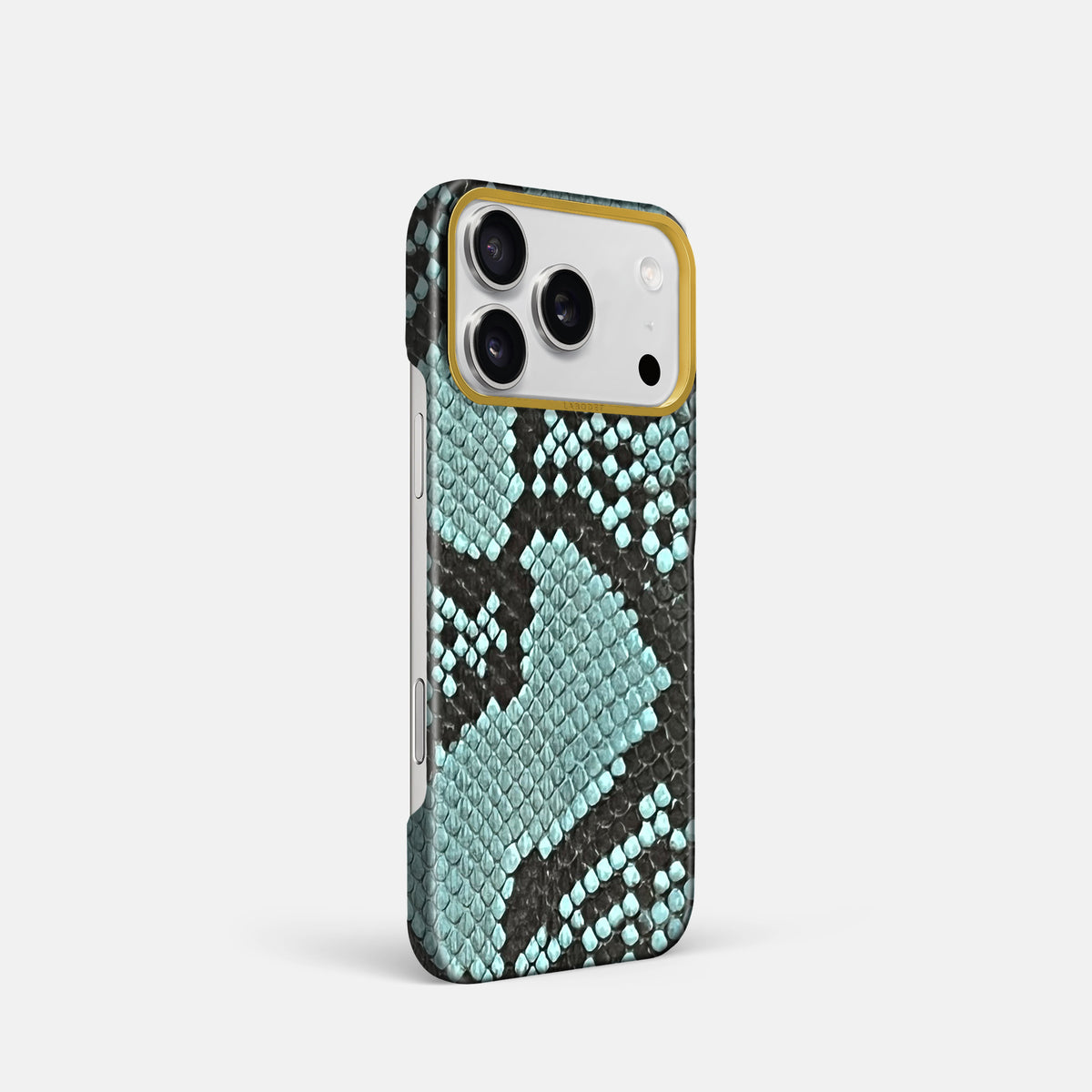 Classic Case For iPhone 17 Pro In Deluxe Python -2 | Blue-Lagoon-Gold