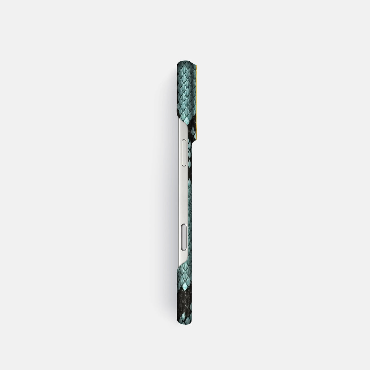 Classic Case For iPhone 17 Pro In Deluxe Python -3 | Blue-Lagoon-Gold