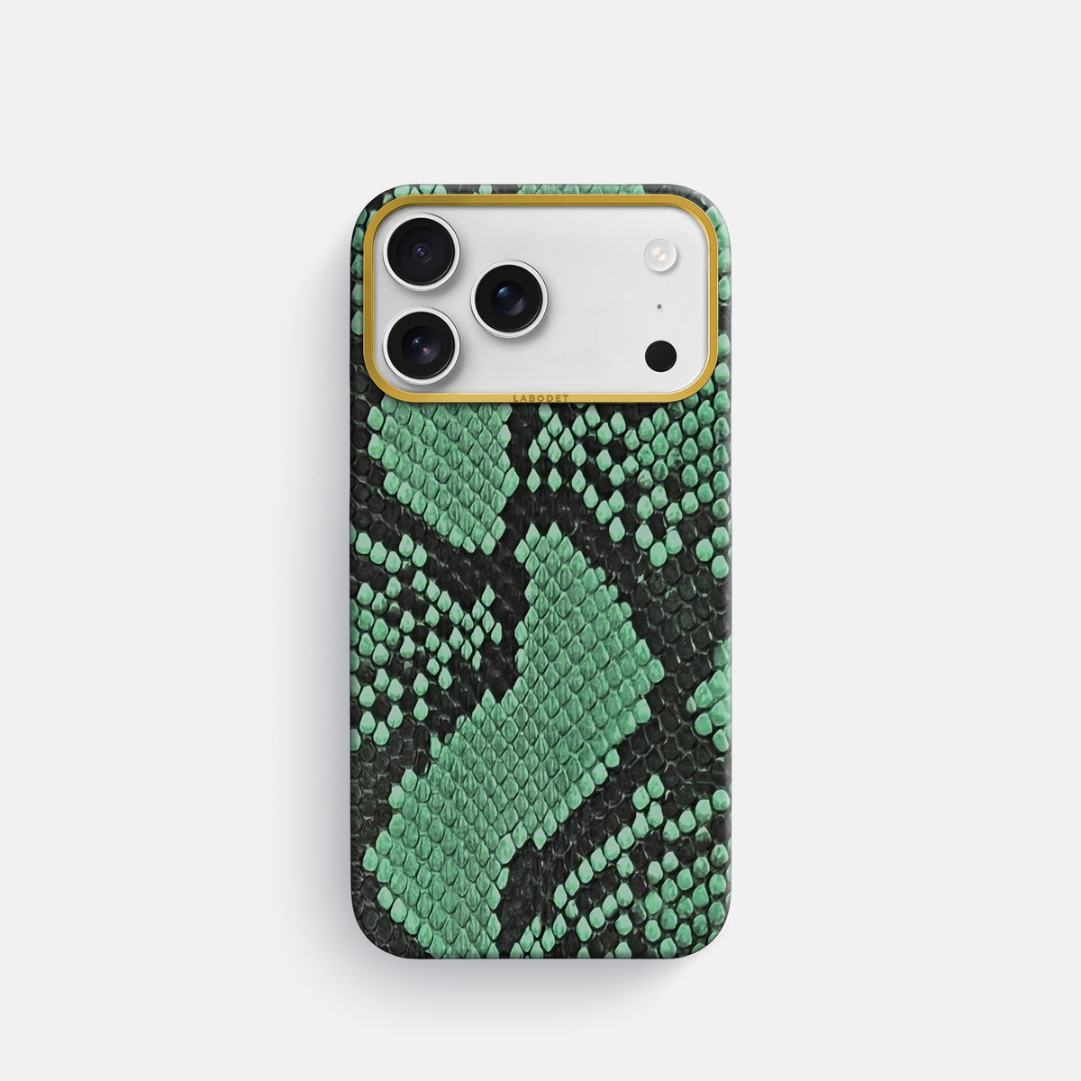 Classic Case For iPhone 17 Pro In Deluxe Python -1 | Forest-Green-Gold