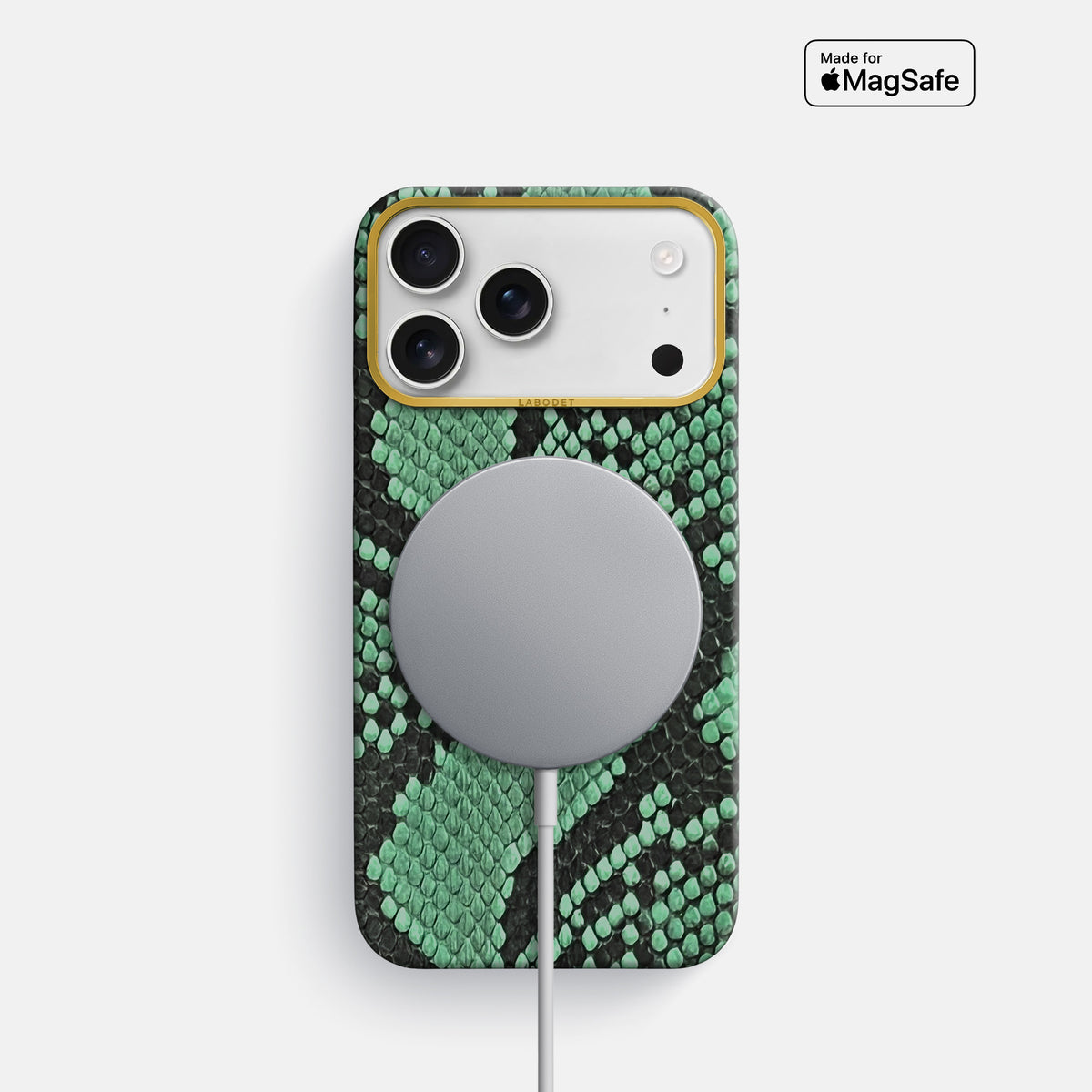 Classic Case For iPhone 17 Pro In Deluxe Python -5 | Forest-Green-Gold