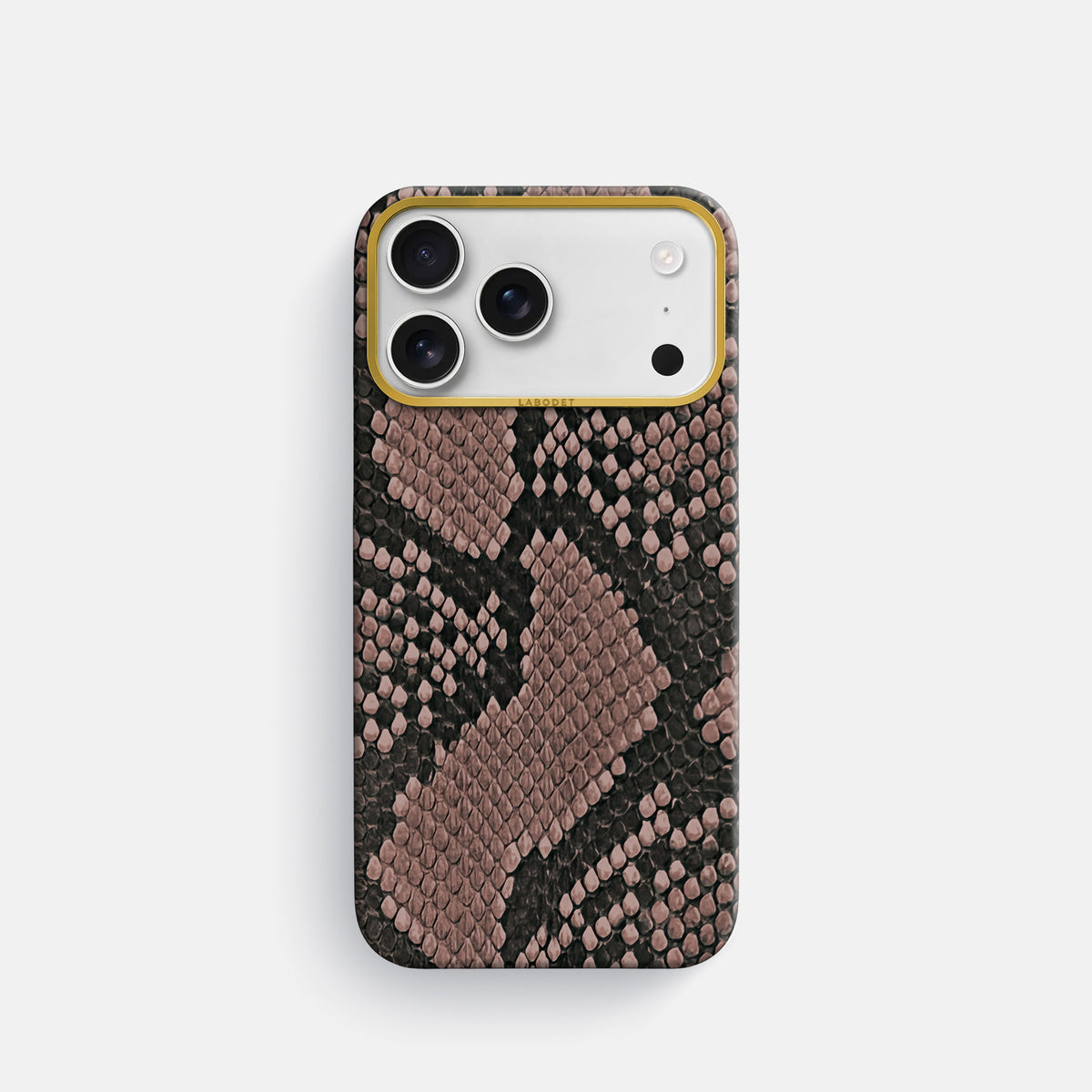 Classic Case For iPhone 17 Pro In Deluxe Python -1 | Mahogany-Brown-Gold
