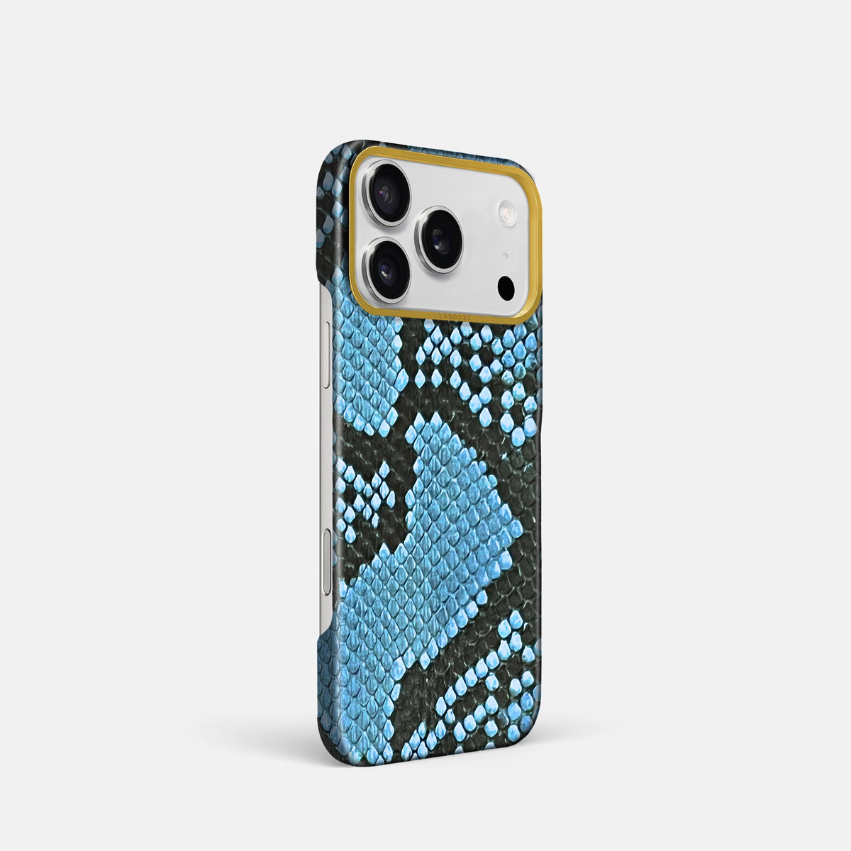 Classic Case For iPhone 17 Pro In Deluxe Python -2 | Pacific-Blue-Gold