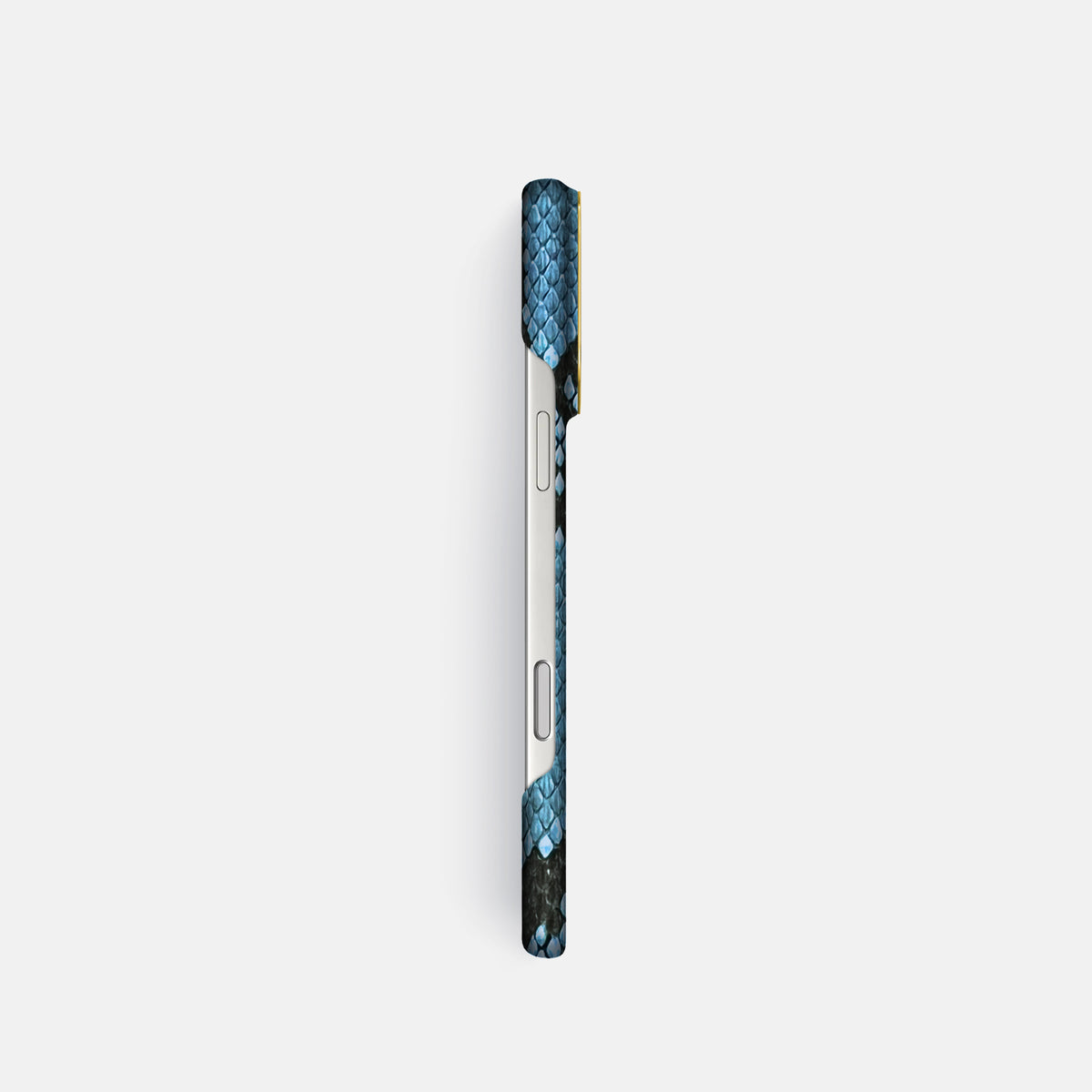 Classic Case For iPhone 17 Pro In Deluxe Python -3 | Pacific-Blue-Gold