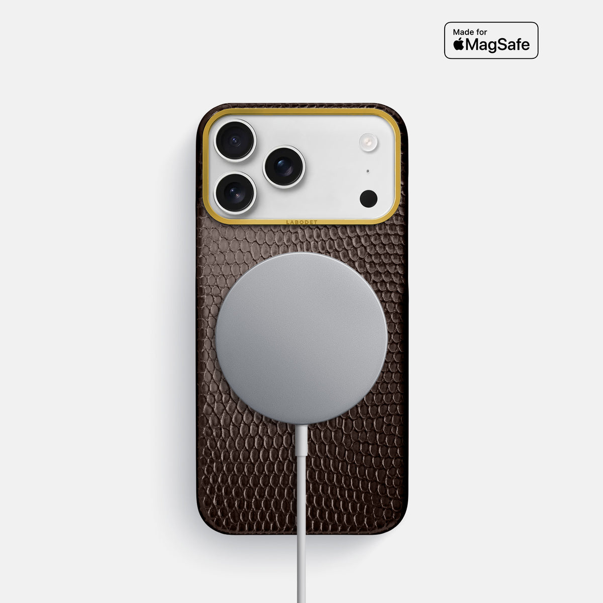 Classic Case For iPhone 17 Pro In Lizard -5 | Brown-Gold
