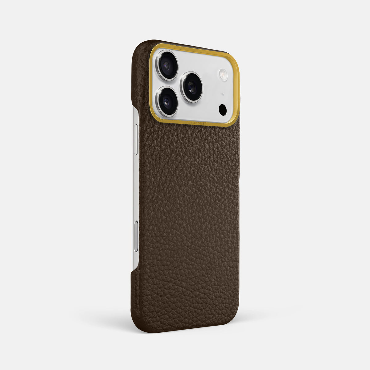 Classic Case For iPhone 17 Pro Max In Calf -2 | Dark-Brown-Gold