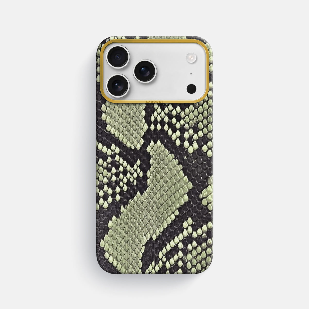 Classic Case For iPhone 17 Pro Max In Deluxe Python -1 | Army-Green-Gold
