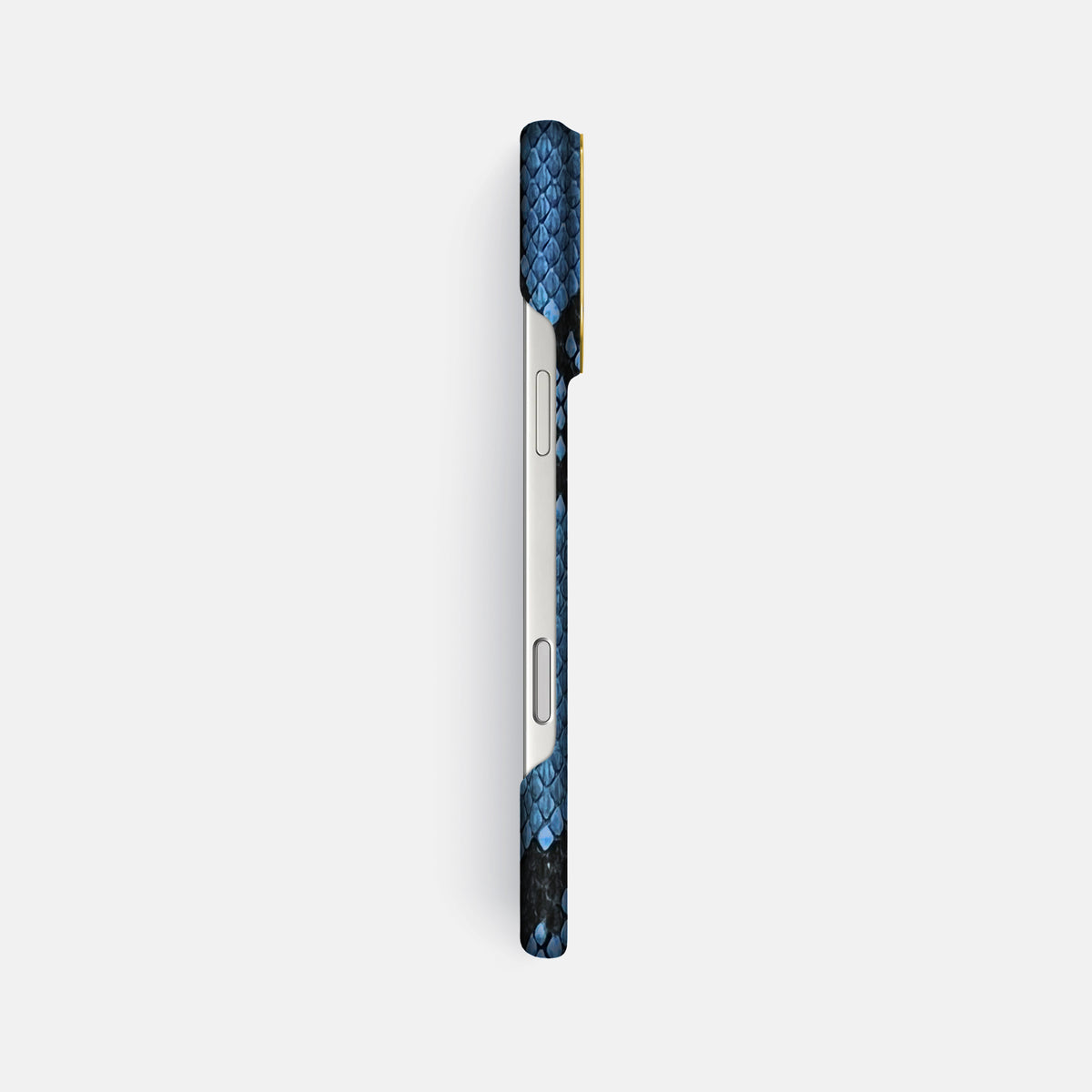 Classic Case For iPhone 17 Pro Max In Deluxe Python -3 | Blue-Jeans-Gold