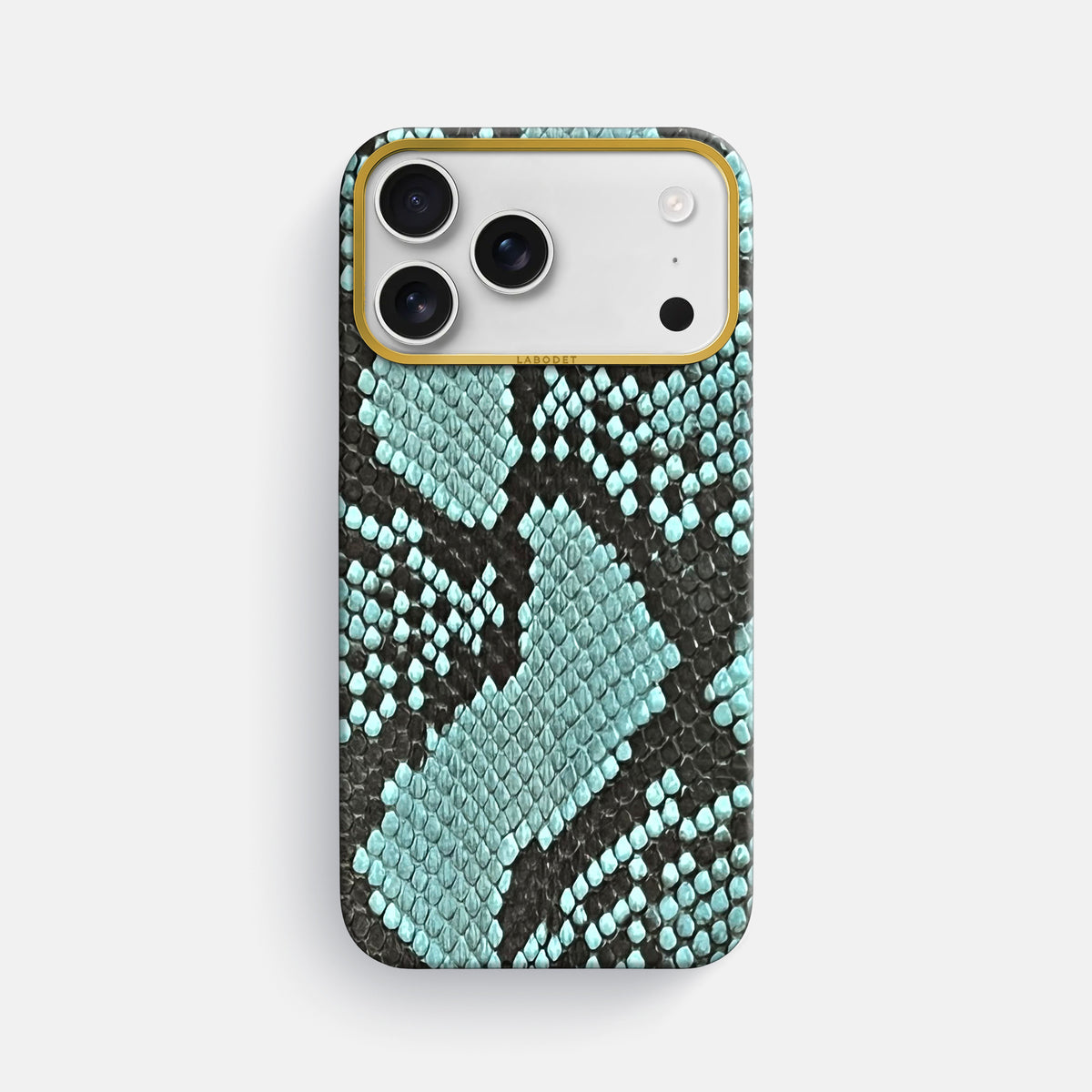 Classic Case For iPhone 17 Pro Max In Deluxe Python -1 | Blue-Lagoon-Gold