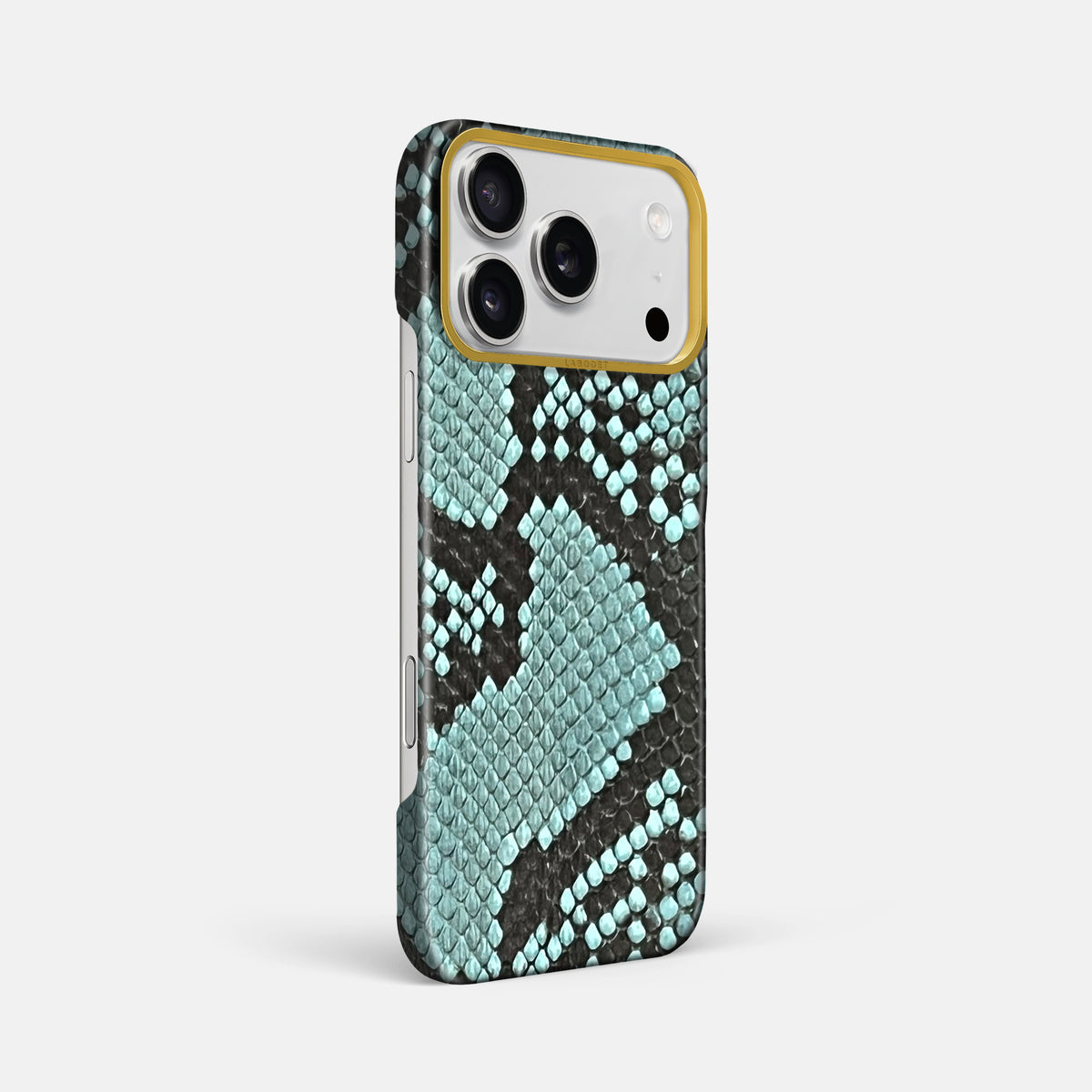 Classic Case For iPhone 17 Pro Max In Deluxe Python -2 | Blue-Lagoon-Gold