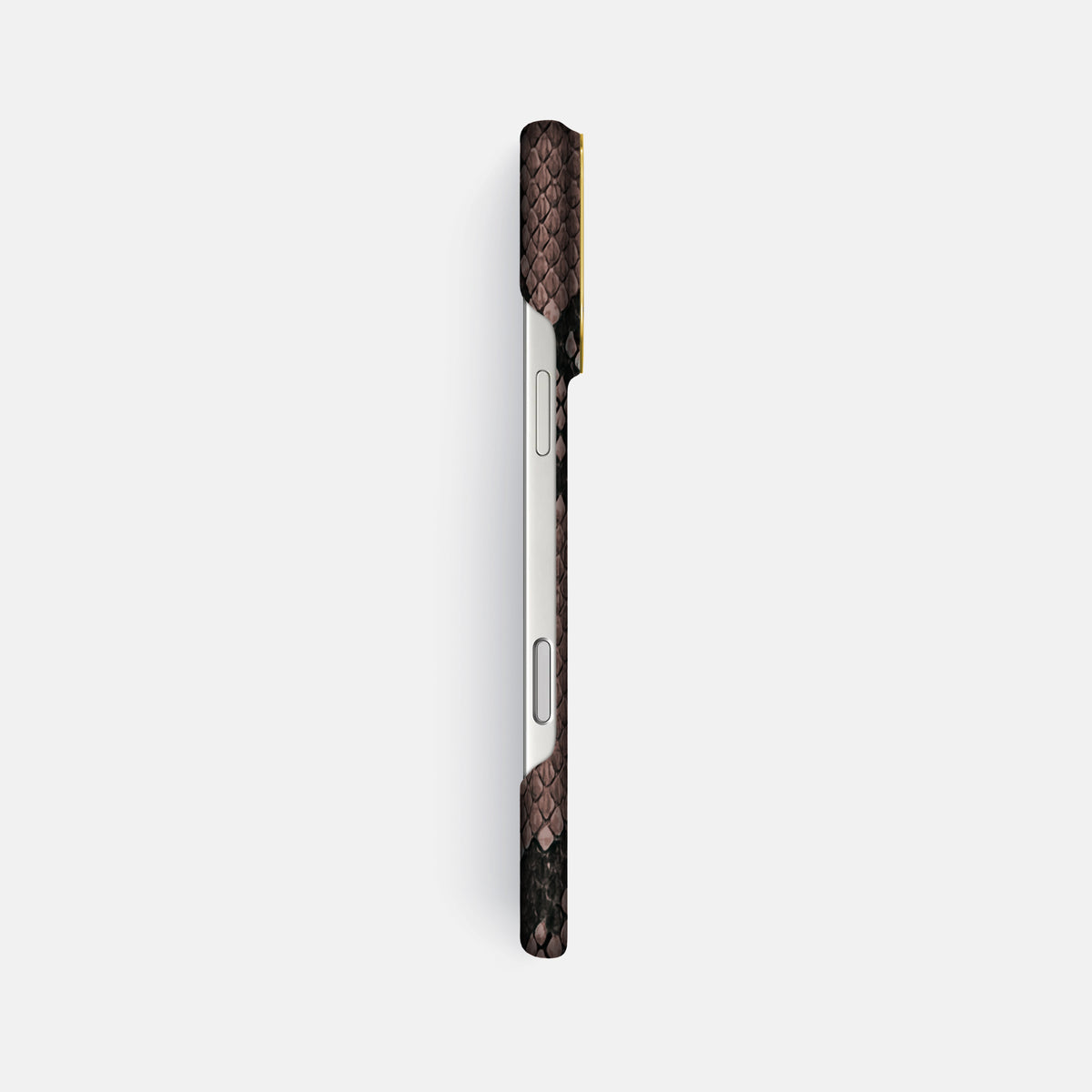 Classic Case For iPhone 17 Pro Max In Deluxe Python -3 | Mahogany-Brown-Gold