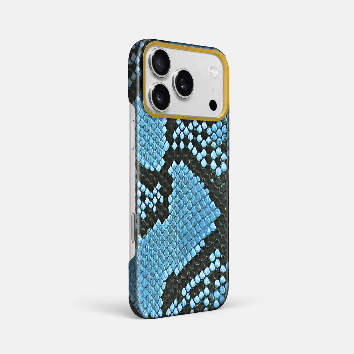 Classic Case For iPhone 17 Pro Max In Deluxe Python -2 | Pacific-Blue-Gold