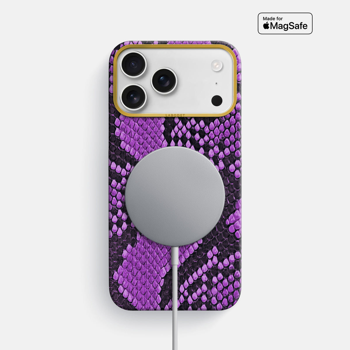 Classic Case For iPhone 17 Pro Max In Deluxe Python -5 | Purple-Gold