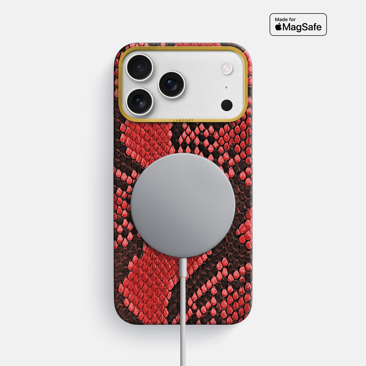 Classic Case For iPhone 17 Pro Max In Deluxe Python -5 | Red-Gold
