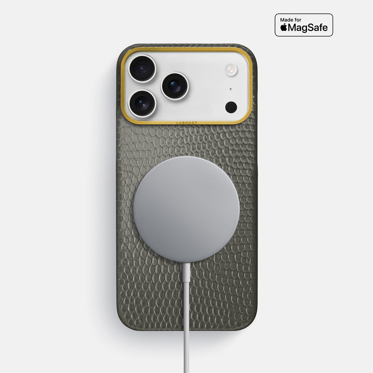 Classic Case For iPhone 17 Pro Max In Lizard -5 | Grey-Gold