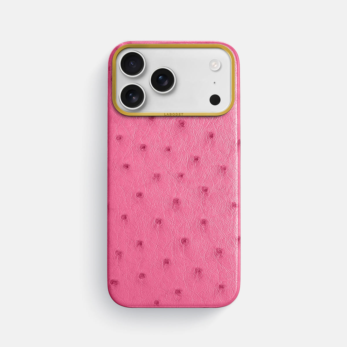 Classic Case For iPhone 17 Pro Max In Ostrich -1 | Pink-Gold