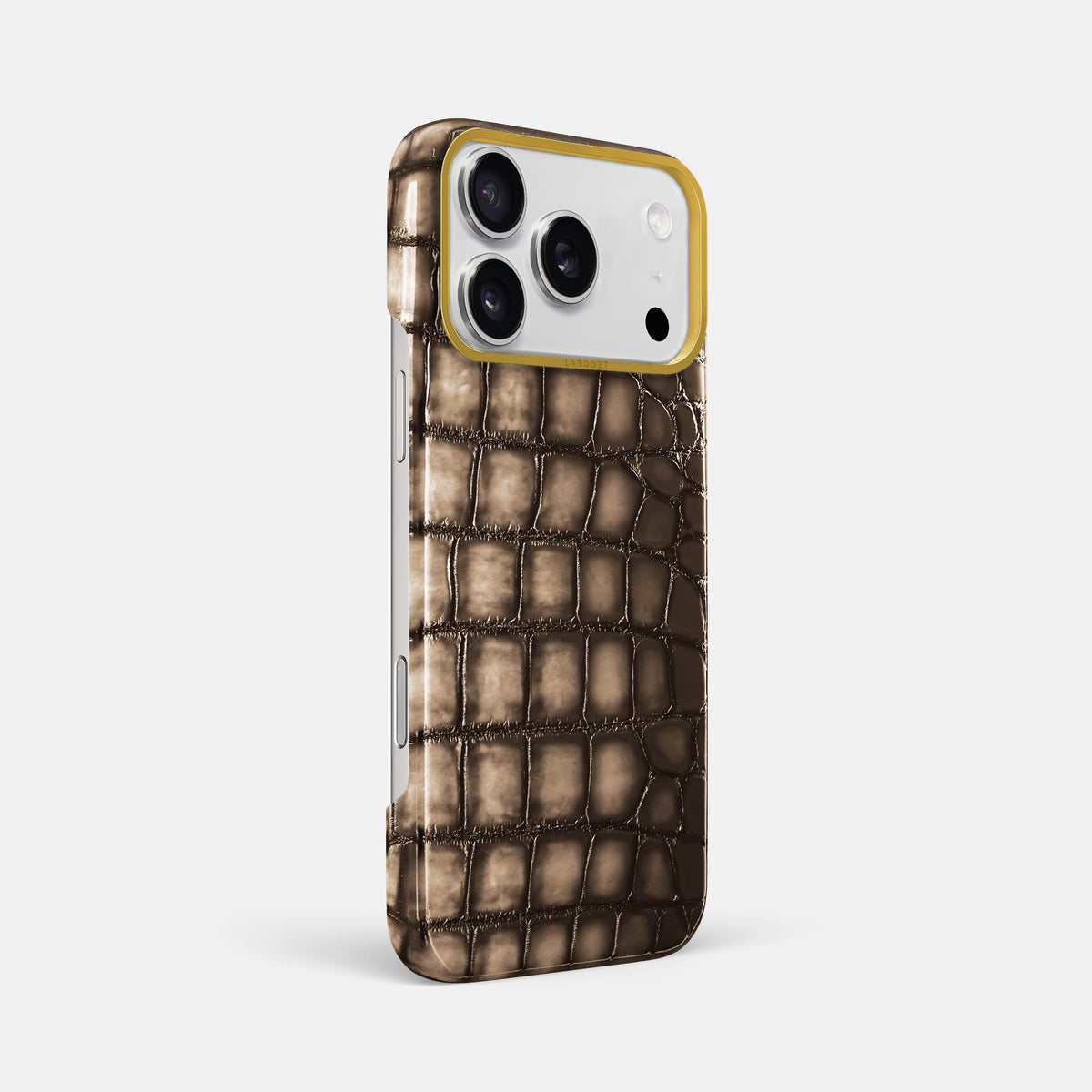 Classic Case For iPhone 17 Pro Max In Patina Alligator -2 | Etoupe-Gold