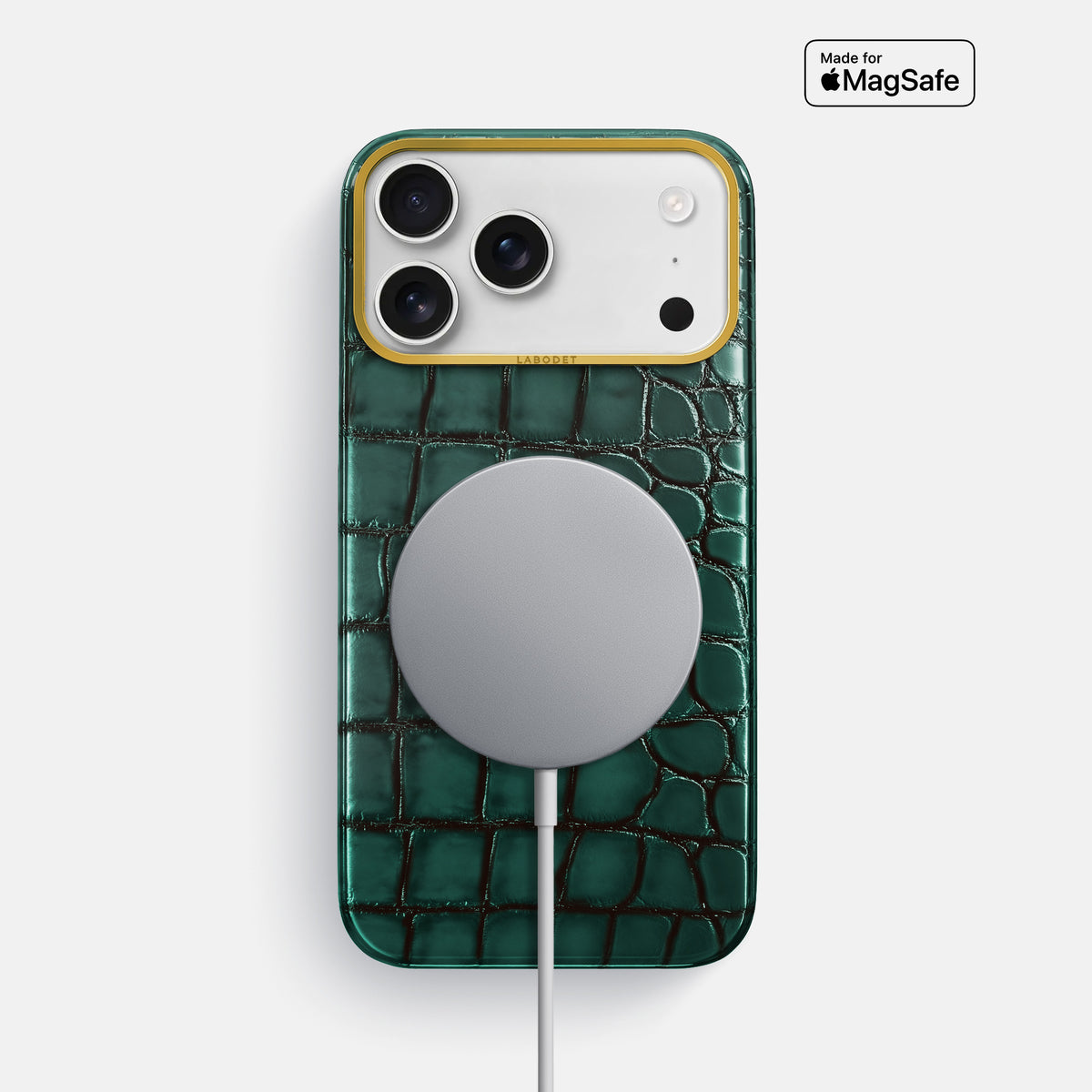 Classic Case For iPhone 17 Pro Max In Patina Alligator -5 | Green-Gold