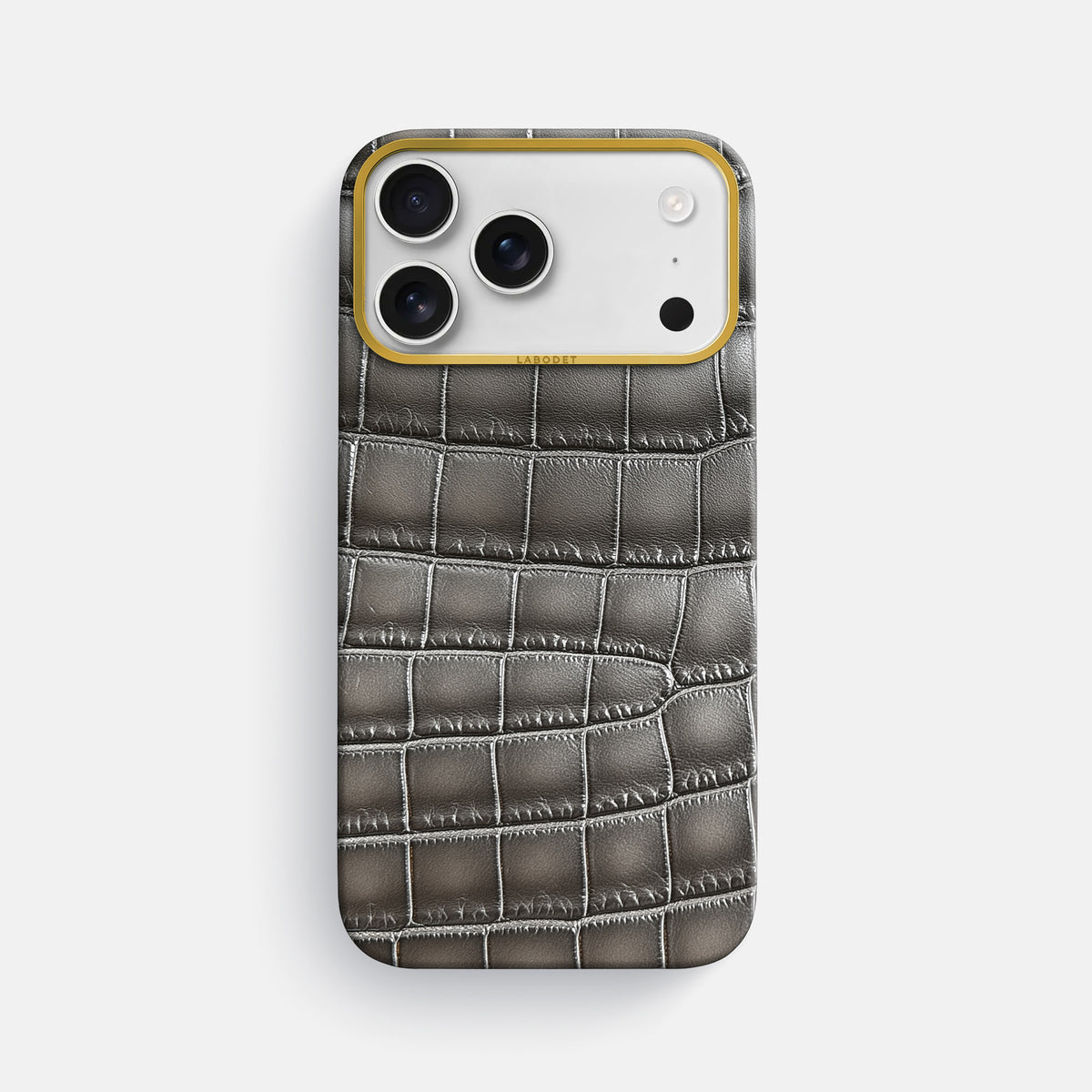 Classic Case For iPhone 17 Pro Max In Patina Alligator -1 | Grey-Gold