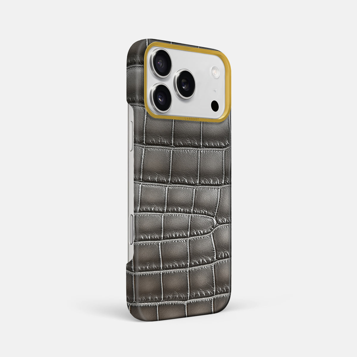 Classic Case For iPhone 17 Pro Max In Patina Alligator -2 | Grey-Gold