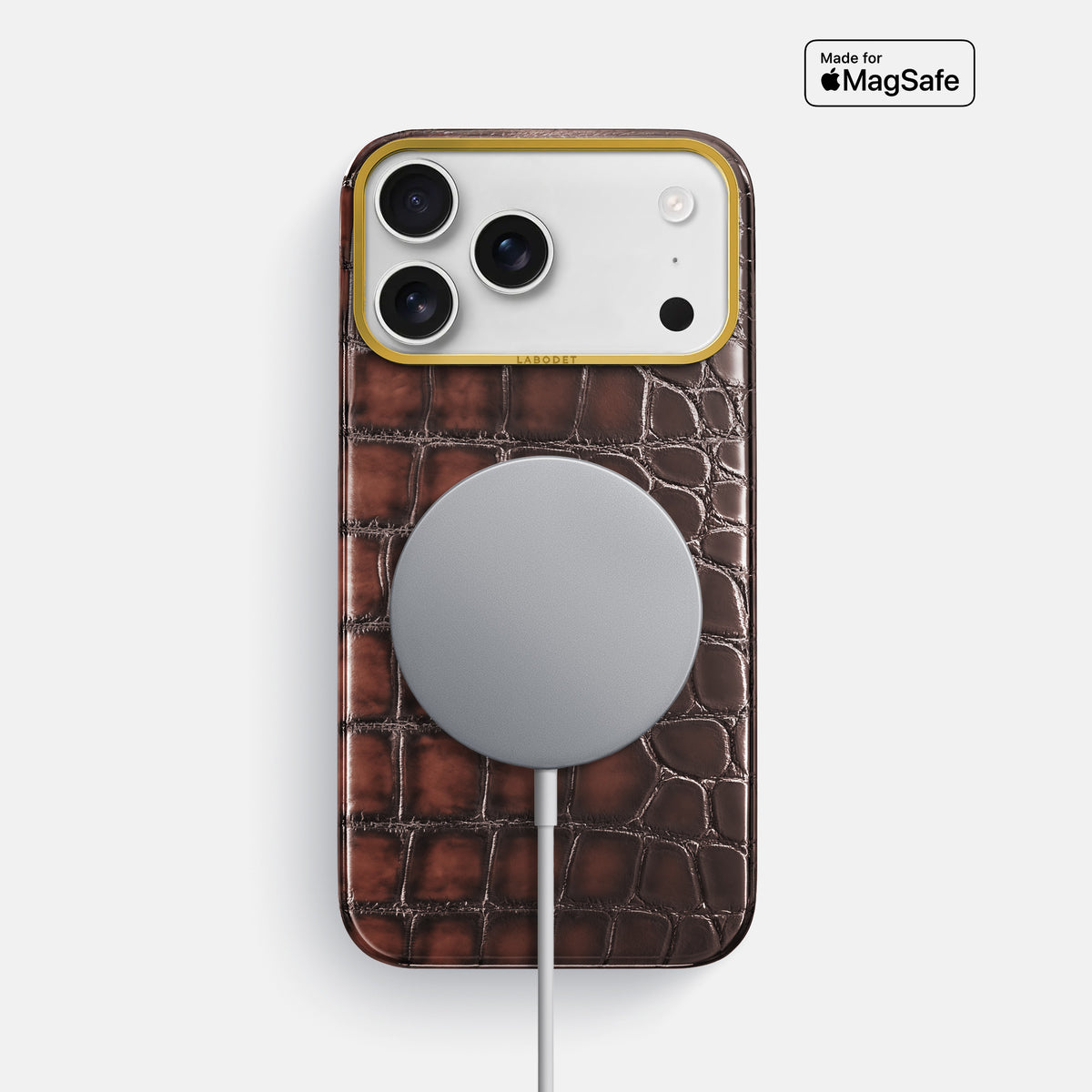 Classic Case For iPhone 17 Pro Max In Patina Alligator -5 | Havana-Brown-Gold