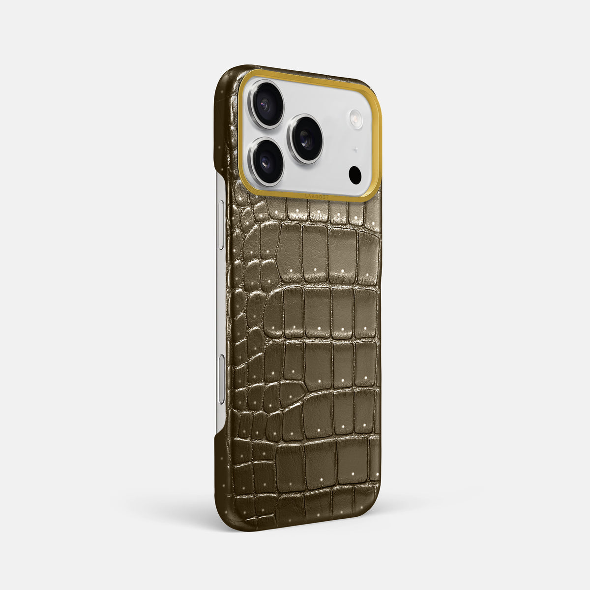 Classic Case For iPhone 17 Pro Max In Porosus Crocodile -2 | Bronze-Gold