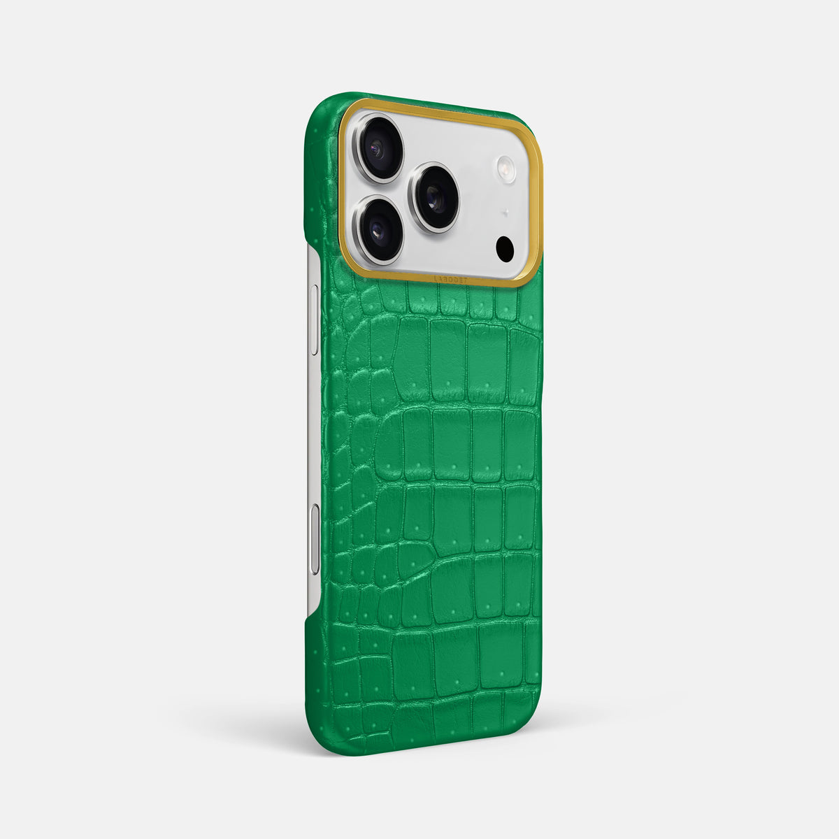 Classic Case For iPhone 17 Pro Max In Porosus Crocodile -2 | Cactus-Green-Gold