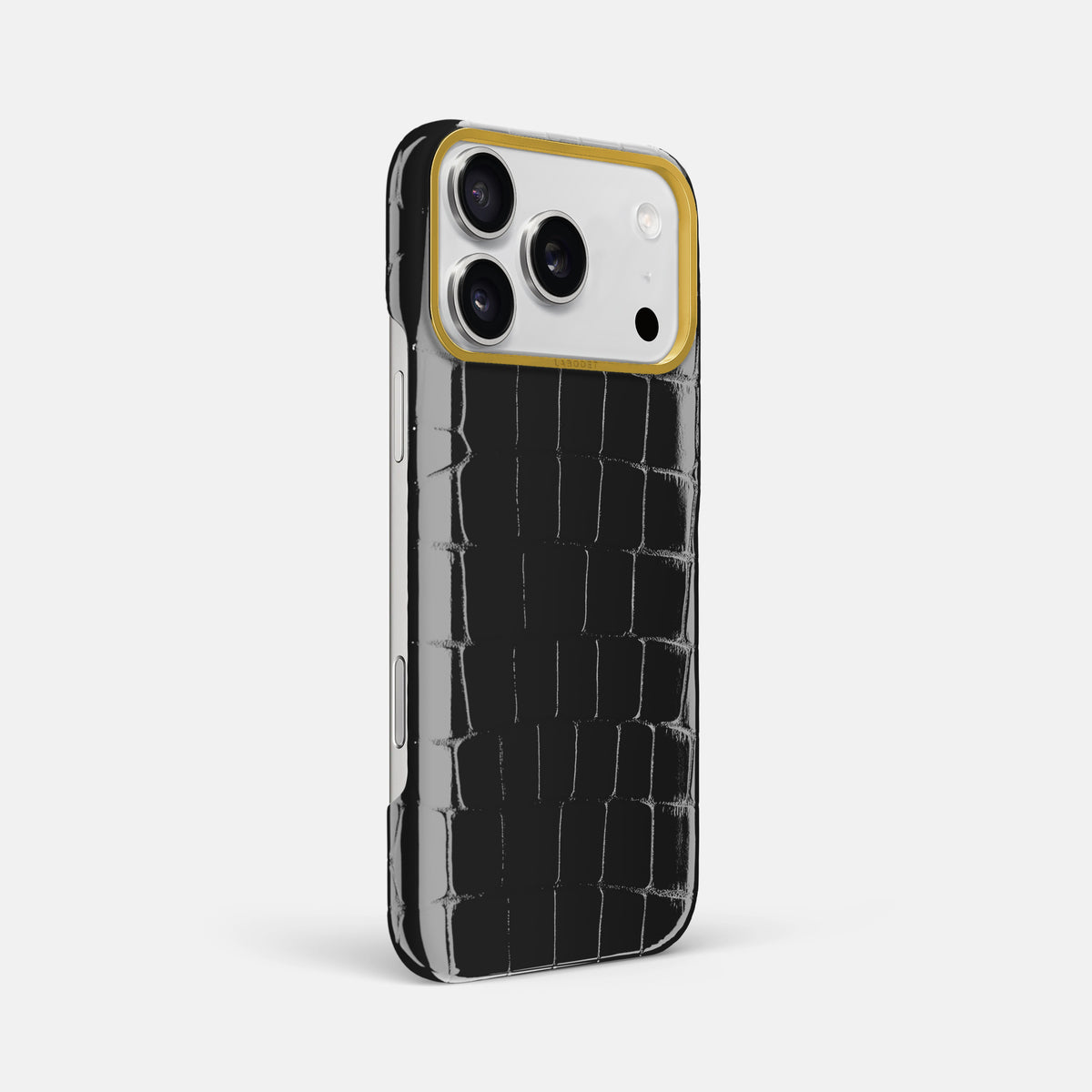 Classic Case For iPhone 17 Pro Max In Shiny Alligator -2 | Black-Gold