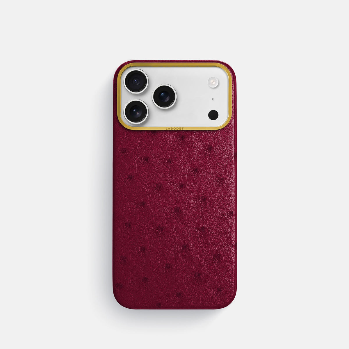 Classic Case For iPhone 17 Pro In Ostrich -1 | Bordeaux-Gold