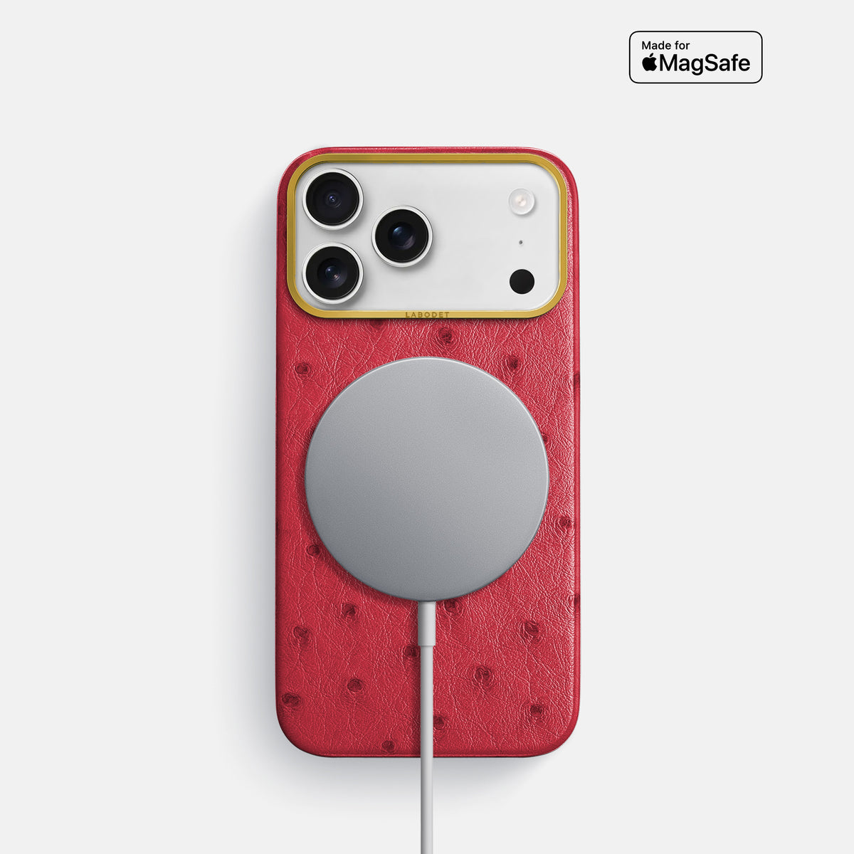 Classic Case For iPhone 17 Pro In Ostrich -5 | Red-Gold