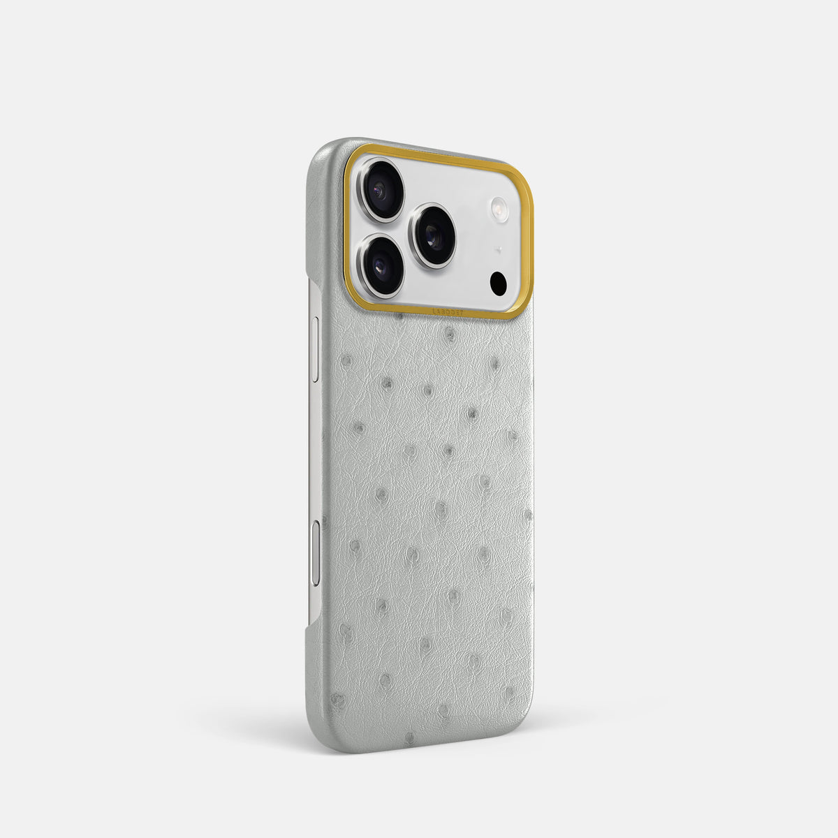 Classic Case For iPhone 17 Pro In Ostrich -2 | White-Gold