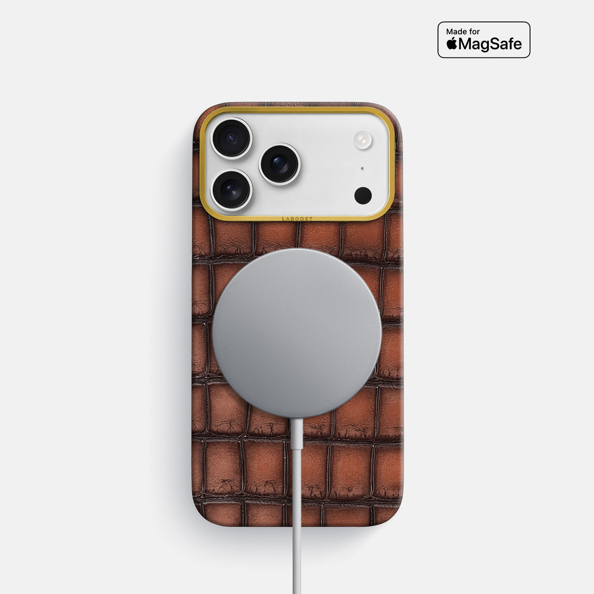 Classic Case For iPhone 17 Pro In Patina Alligator -5 | Baobab-Gold