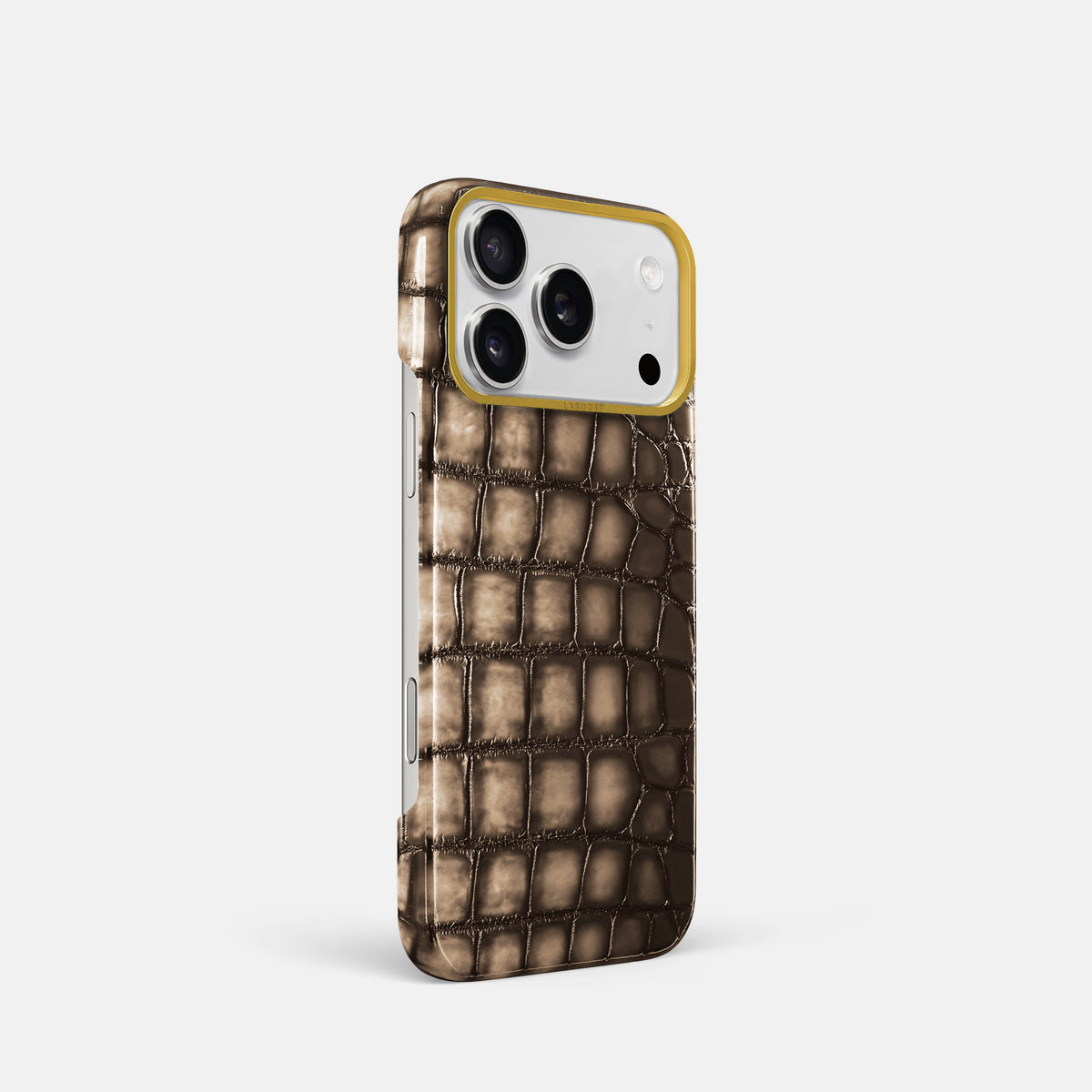 Classic Case For iPhone 17 Pro In Patina Alligator -2 | Etoupe-Gold